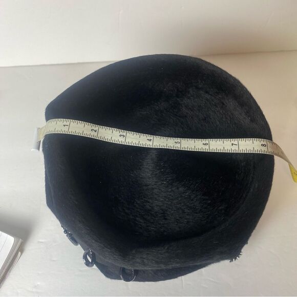Vintage Christine Original Brigitte Body Made in Italy Black Pillbox Style Hat - Picture 14 of 16